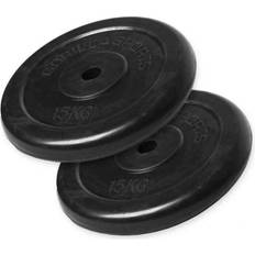 Gorilla Sports Weight Plates Rubber Cast Iron 2x15kg