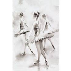 Posters Trademark Fine Art Aimee Del Valle Three Ballerinas Black & White Poster 12x19"