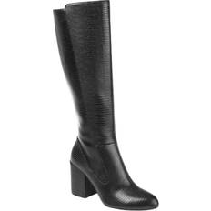 Journee Collection Womens Lelanni Extra Wide Calf Stacked Heel