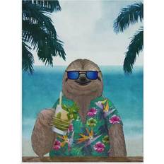 Trademark Fine Art Barruf Sloth on Summer Holidays Poster 14x19"