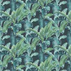 Rasch Wallpapers Rasch Orissa Dark Blue Palm Frond Wallpaper