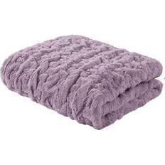 Madison Park Ruched Faux Fur Blankets Purple (152.4x127cm)