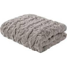 Madison Park Ruched Faux Fur Blankets Grey (152.4x127cm)
