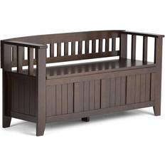 Brown Storage Benches Simpli Home Acadian Storage Bench 48x25.2"