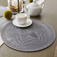 Design Imports Floral 6-pack Place Mat Grey