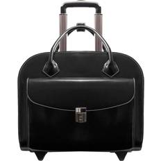 Leather Briefcases McKlein Granville Wheeled Laptop Briefcase 15" - Black