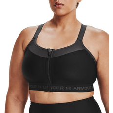 Under Armour Crossback Zip-Front Sports Bra Plus Size - Black