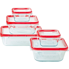 Nutrichef 10-Piece Stackable Borosilicate Glass Food Storage Containers Set