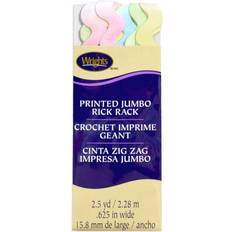 Pastel Jumbo Printed Rickrack 5/8 inches X2-1/2yd