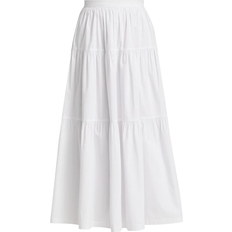 Cotton - Midi Skirts Staud Sea Tiered Midi Skirt - White