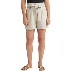 Jag Jeans Belted Pleat High Rise Short - Oatmeal