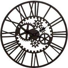 Black Clocks Olivia & May Industrial Iron Gear Wall Clock 32"