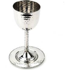 Stainless Steel Wine Glasses Classic Touch Beaded Kiddush Wine Glass