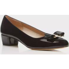 Ferragamo Heels & Pumps Ferragamo Vara - Nero/Gold Patent Leather