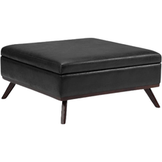 Furniture Simpli Home Owen Leather Coffee Table 36x36"
