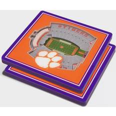 Plastic Coasters YouTheFan Clemson Tigers 3D StadiumViews Coaster 2pcs