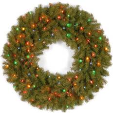 National Tree Company 36-Inch Pre-Lit Norwood Fir Artificial Christmas Wreath Decoration 36"