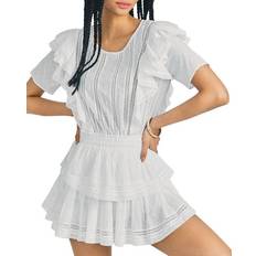 LoveShackFancy Natasha Mini Dress - White