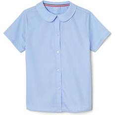 French Toast Girl's Short Sleeve Modern Peter Pan Blouse - Blue