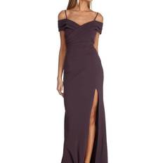 Windsor Aurora Formal High Slit Mermaid Dress - Plum