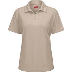 Fitness & Gym - Women Polo Shirts Red Kap Short Sleeve Performance Knit Flex Series Pro Polo Women - Tan