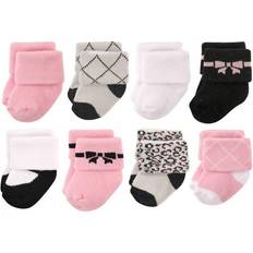 Hudson Rolled Cuff Terry Socks 8-pack - Bows