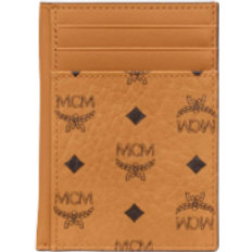 MCM Mini Visetos Card Case - Cognac