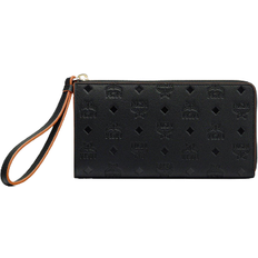 Mini Aren Zip Card Wallet in Monogram Leather Black