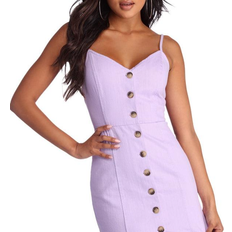 Windsor On The Button Mini Dress - Lavender