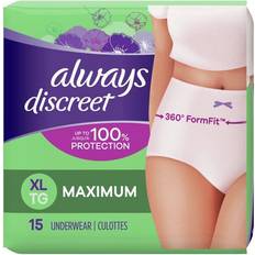 Best Incontinence Protection Always Discreet Protection Underwear Maximum Extra Large 15-pack 15-pack