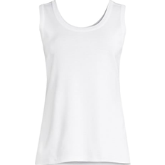 Misook Double Scoop Neck Knit Tank Top - White