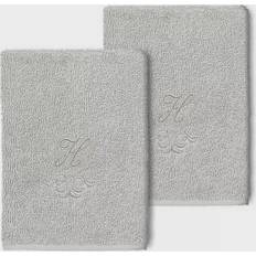 Linum Home Textiles Monogrammed H Guest Towel Gray (33.02x33.02)