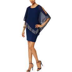 SL Fashions Metallic-Trim Capelet Sheath Dress - Macy's