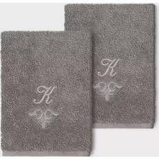 Linum Home Textiles Monogrammed K Guest Towel Gray (33.02x33.02)