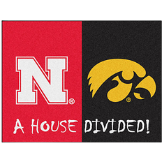 NCAA House Divided Red, Black 33.75x42.5"