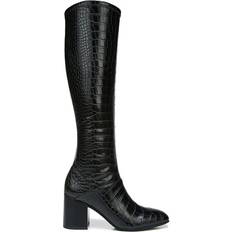 Block Heel - Women High Boots Franco Sarto Tribute - Black Crocco