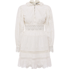 French Connection Biton Embroidery Mini Dress - Linen White