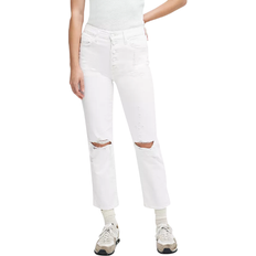 Straight bleached white jeans