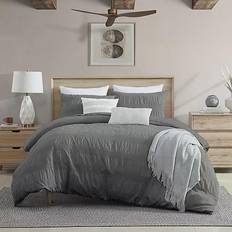 Twin XL Duvet Covers Moselle Ruched Waffle 2-pack Duvet Cover Gray (233.68x172.72)