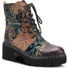 Multicolored - Women Ankle Boots Spring Step L'Artiste Severe - Charcoal Multi