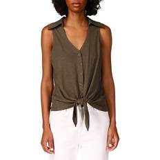 Sanctuary Amuse Tie Front Tee - Trail Green