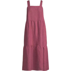 Eileen Fisher Washed Organic Linen Delave Tiered Dress - Berry