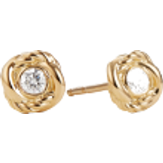 David Yurman Infinity Stud Earrings - Gold/Diamonds