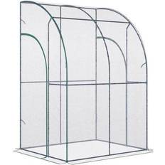 Lean-to Greenhouses on sale OutSunny Walk-In Lean to Greenhouse 4.5x4ft Stainless Steel PVC Plastic