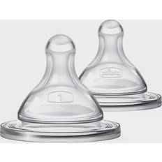 Chicco Slow Flow Baby Bottle Nipples 0m+ 2-pack