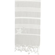 Linum Home Textiles Lucky Glittery Starfish Pestemal Bath Towel Gray (182.88x91.44)