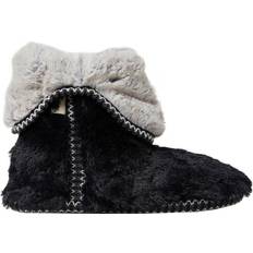 Dearfoams Beth Furry Foldover - Black