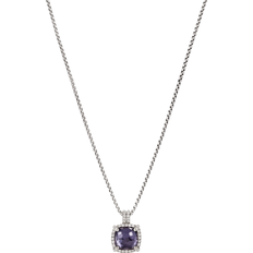 David Yurman Petite Chatelaine Pavé Bezel Pendant Necklace - Silver/Amethyst/Diamonds