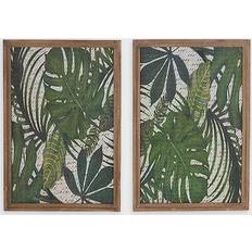 Natural Leaves Set of 2 Framed Art 17x25" 2