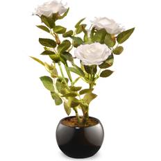 National Tree Company 9.5" White Rose Flower Decoration 9.5"